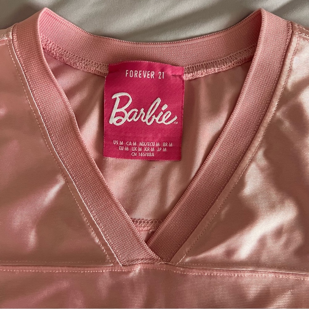 Forever 21 Pink Barbie Logo Cropped Tee with White Accents - Picture 3 of 3